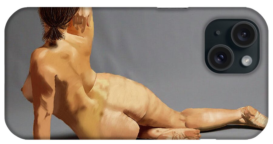 Nude iPhone Case featuring the digital art Nude by Mal-Z