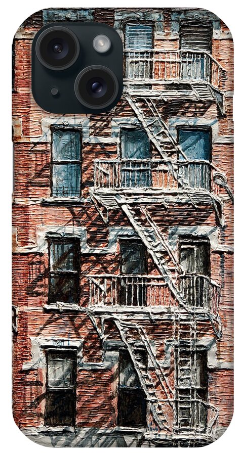 Nyc iPhone Case featuring the painting N Y C Apartment On 9th Ave by Joey Agbayani