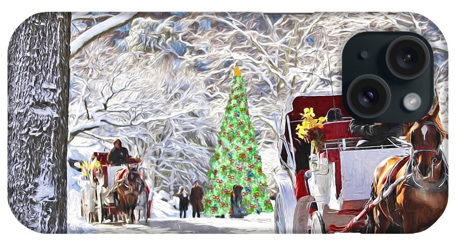 Carriage Rides iPhone Case featuring the photograph Festive Winter Carriage Rides by Sandi OReilly