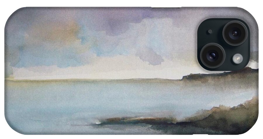 Abstract iPhone Case featuring the painting Ocean Bay by Vesna Antic