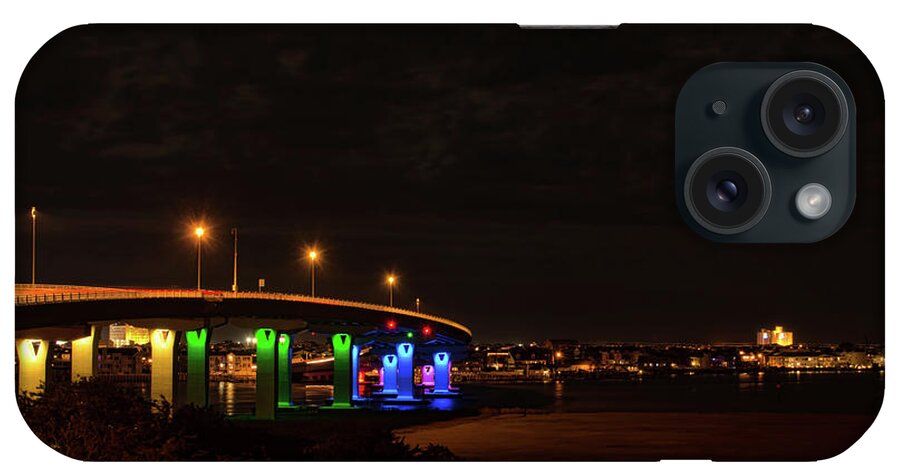 Ocean City iPhone Case featuring the photograph Ocean City Bridge - Lit Up For Orlando by Kristia Adams