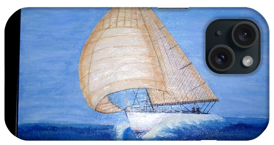 Landscape iPhone Case featuring the painting Ocean Voyage by Jean Wolfrum