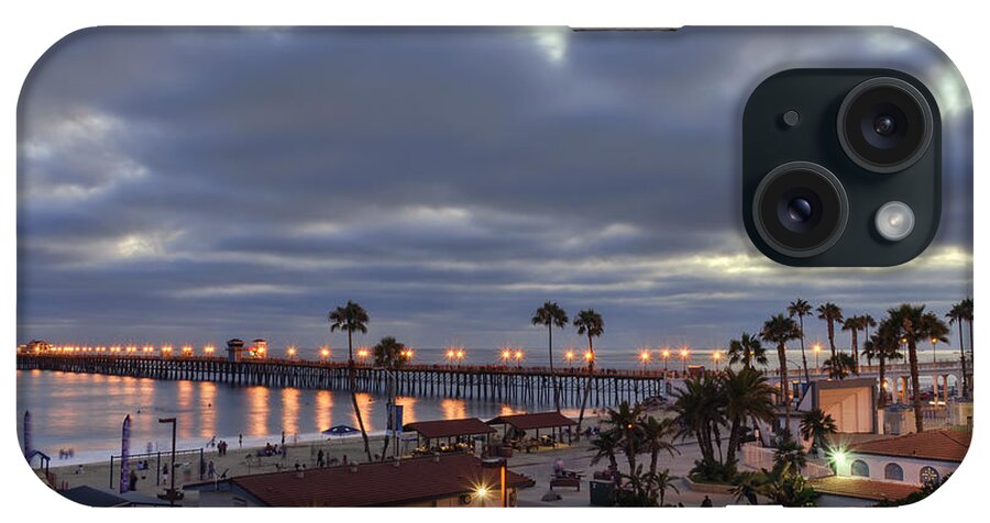 Oceanside iPhone Case featuring the photograph Oceanside Pier At Dusk by Eddie Yerkish