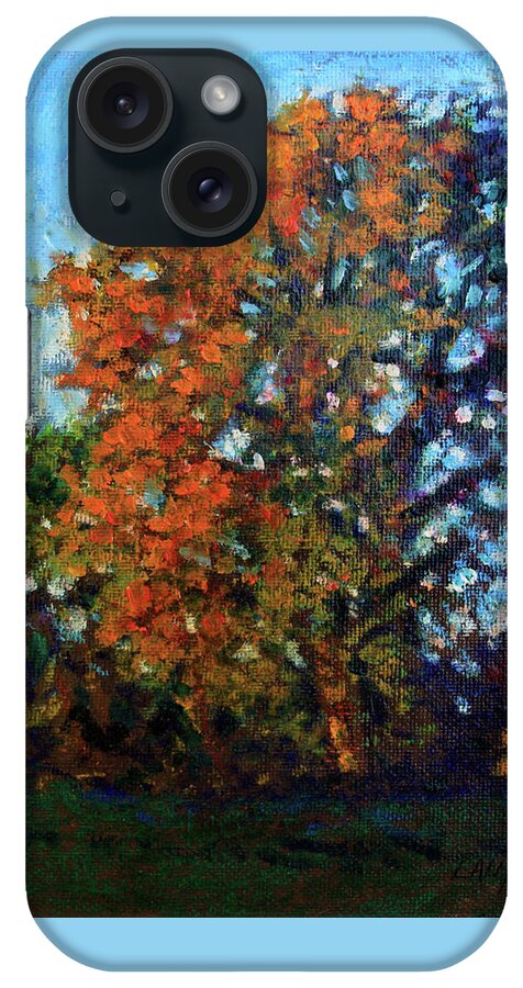 Autumn Trees iPhone Case featuring the pastel October Morning by John Lautermilch
