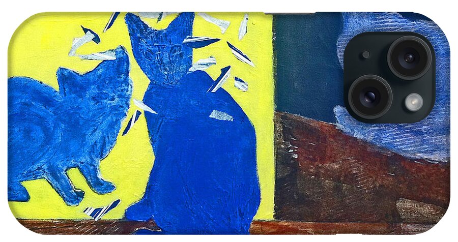 Blue iPhone Case featuring the painting Odd One Out by Elizabeth Bogard
