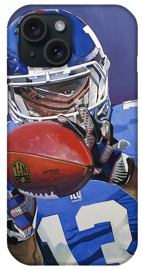 Odell Beckham Jr. iPhone Case featuring the painting Odell Beckham Jr. Catch New York Giants by Michael Pattison