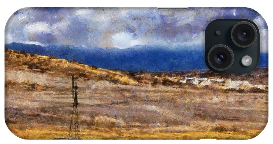 Windmill iPhone Case featuring the digital art Off the Beaten Path I by Rhonda Strickland