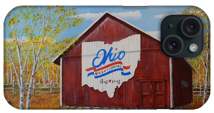 Bicentennial Barns Ohio iPhone Case featuring the painting Ohio Bicentennial Barns 22 by Melvin Turner