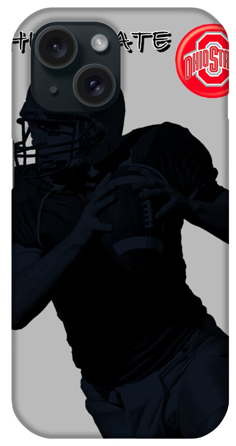 Football iPhone Case featuring the digital art Ohio State Football by David Dehner