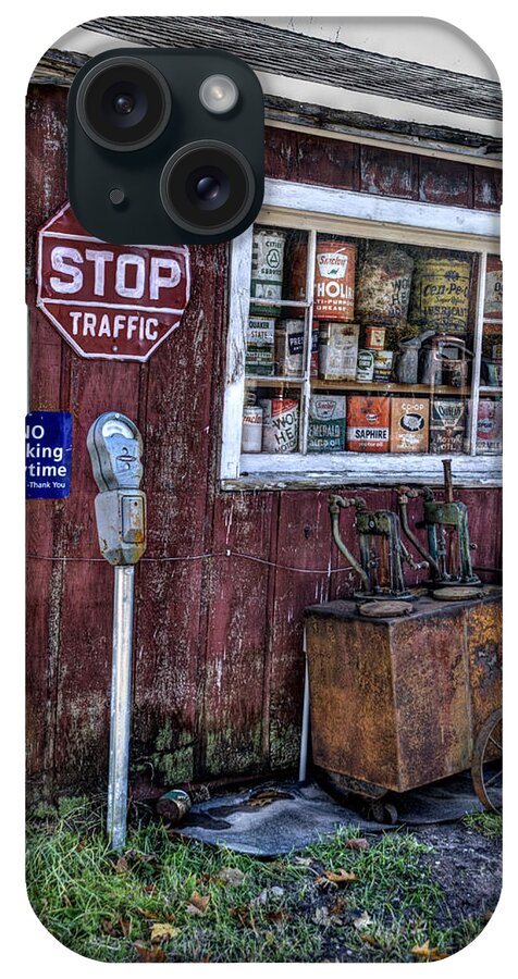 Parking Meter iPhone Case featuring the photograph Oil Cans by Janice Adomeit