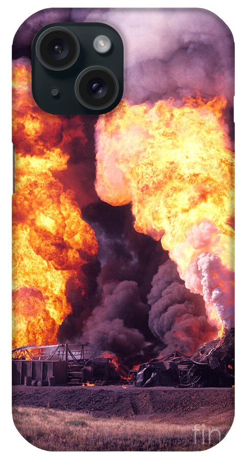 Oklahoma iPhone Case featuring the photograph Oil Well Fire by Larry Keahey