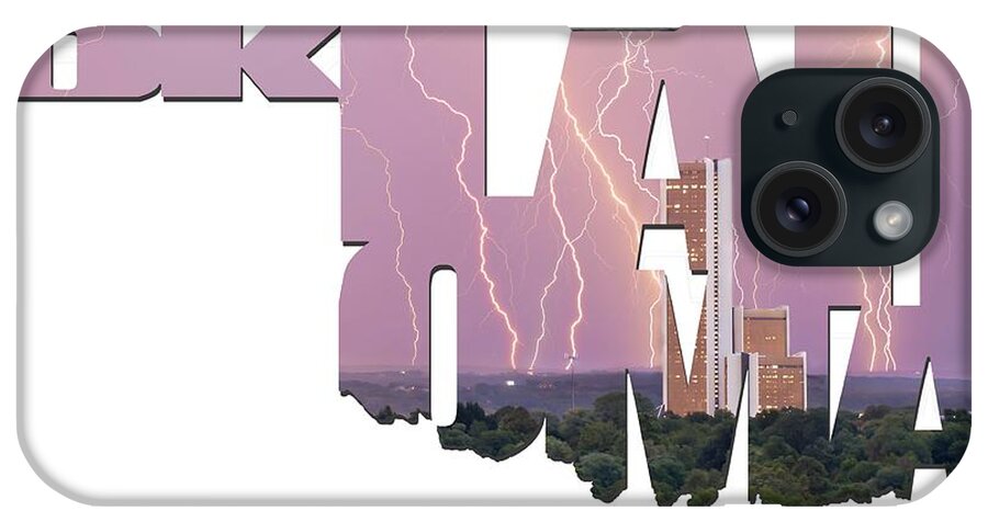Tulsa iPhone Case featuring the photograph Oklahoma Letters Typographic - Electric Night - Cityplex Towers by Gregory Ballos