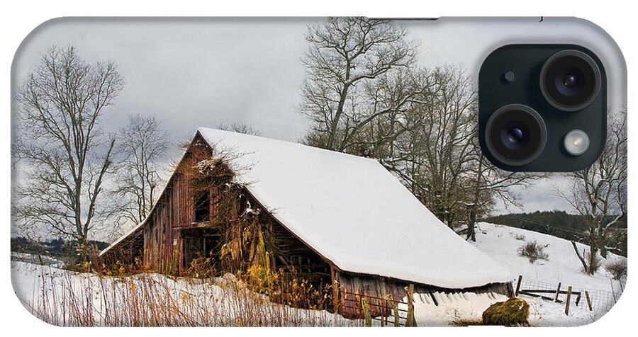 Old Barn In Snow iPhone Case featuring the photograph Old Barn in Snow by Ken Barrett
