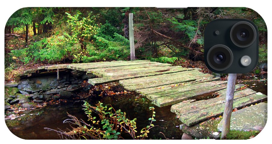 Bridge Old Relic Ancient Broken Decay Derelict Stream River Crossing Forest Woods iPhone Case featuring the photograph Old Bridge by Frances Miller
