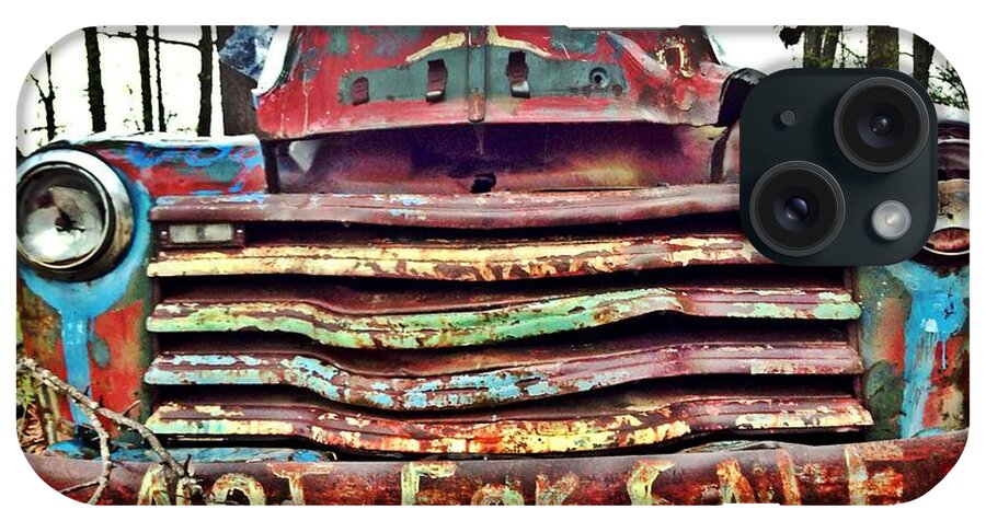 Chevy iPhone Case featuring the photograph Old Chevy Truck with Graffiti by T Lowry Wilson