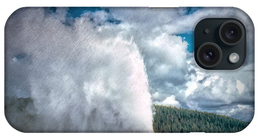  iPhone Case featuring the photograph Old Faithful Vintage 4 by Cathy Anderson