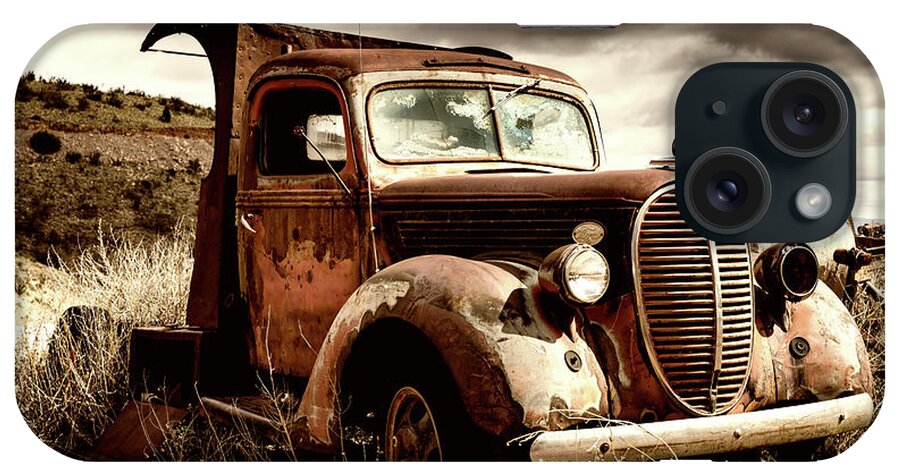 Old Ford Truck iPhone Case featuring the photograph Old Ford Truck in the Arizona Desert by M G Whittingham