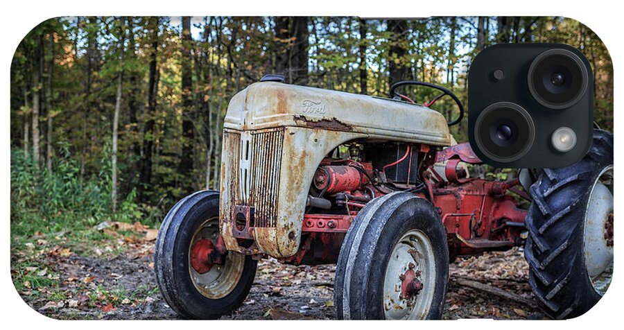 Springfield iPhone Case featuring the photograph Old Ford Vintage Tractor in the Woods by Edward Fielding
