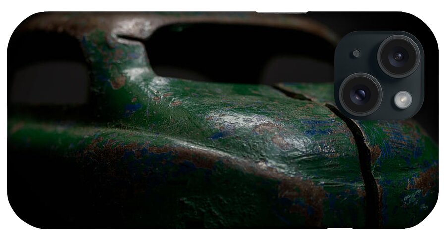 Old Toy iPhone Case featuring the photograph Old Green Coupe Toy Car by Art Whitton
