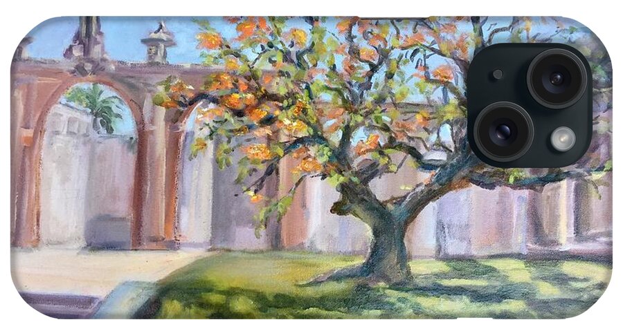 Tree iPhone Case featuring the painting Old Highschool by Margaret Elliott