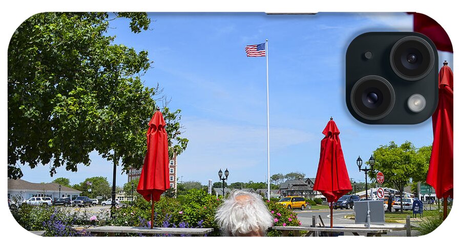 Old Man iPhone Case featuring the photograph Old man and Flag - Full Frame by Erik Burg