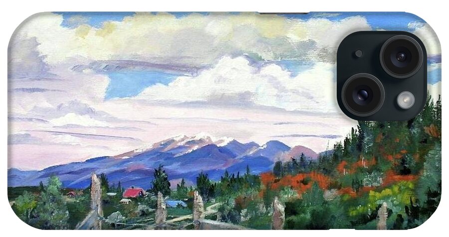 Mountains iPhone Case featuring the painting Old North Fence-In Colorado by Adele Bower