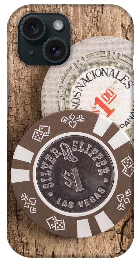 Silver iPhone Case featuring the photograph Old Poker Chips by Edward Fielding