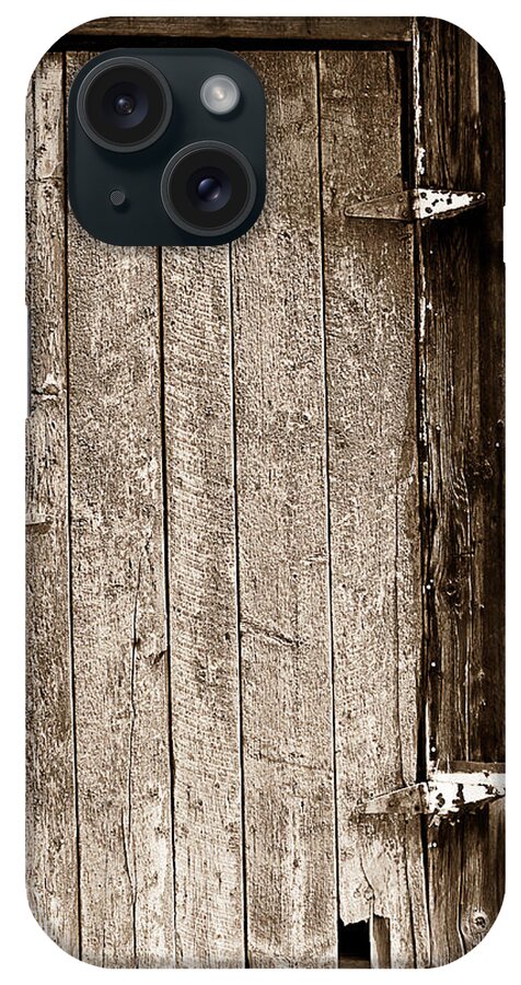 Old iPhone Case featuring the photograph Old Rustic Black and White Barn Woord Door by James BO Insogna