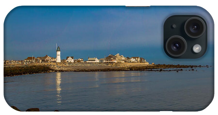 Lighthouse iPhone Case featuring the photograph Old Scituate Light from the Jetty by Brian MacLean