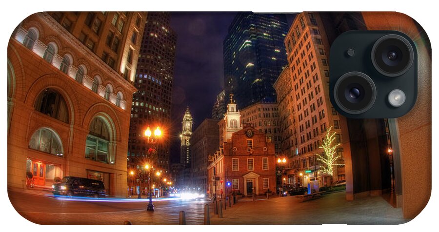 Old State House iPhone Case featuring the photograph Old State House - Boston at Night by Joann Vitali