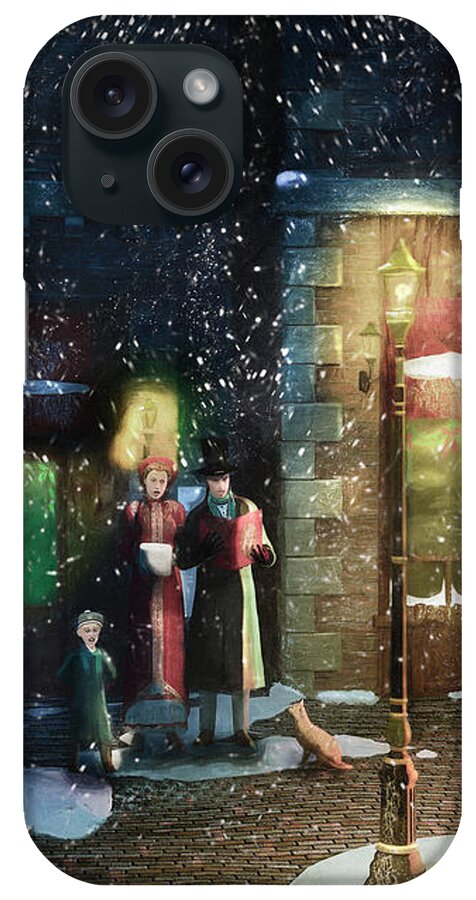 Boy iPhone Case featuring the digital art Old Town Christmas Eve by Ken Morris