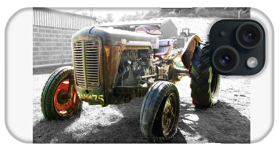 Engine iPhone Case featuring the photograph Old Vintage Tractor farm machinery by Tom Conway