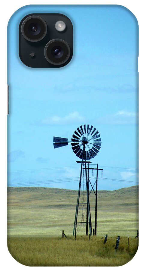 Windmill iPhone Case featuring the photograph Old Windmill On The Ranch Dempster USA by Thomas Woolworth