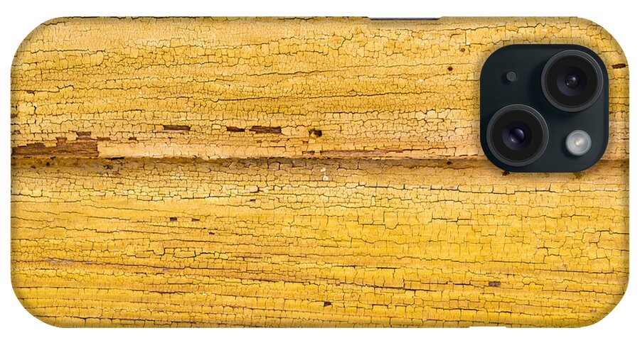 Abstract iPhone Case featuring the photograph Old Yellow Paint on Wood by John Williams