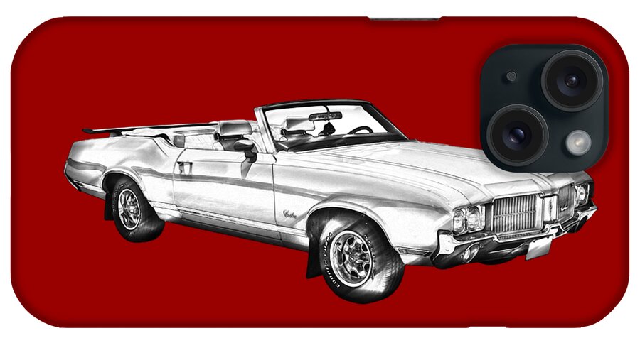 Oldsmobile Cutlass Supreme iPhone Case featuring the photograph Oldsmobile Cutlass Supreme Muscle Car Illustration by Keith Webber Jr