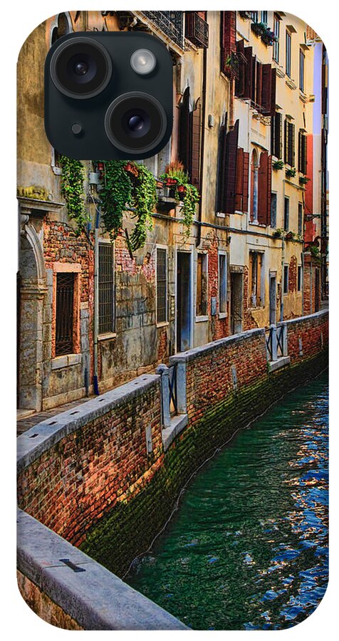 Water Reflection Photo iPhone Case featuring the photograph On the Canal-Venice by Tom Prendergast