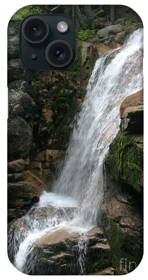 Waterfall iPhone Case featuring the digital art On the Rocks New Hampshire by Jack Ader