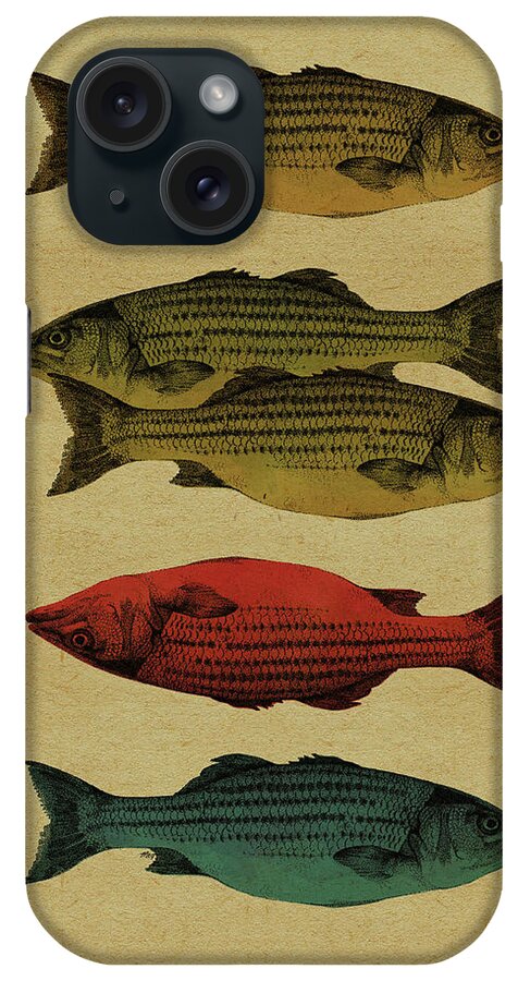 Fish iPhone Case featuring the drawing One fish, two fish . . . by Meg Shearer