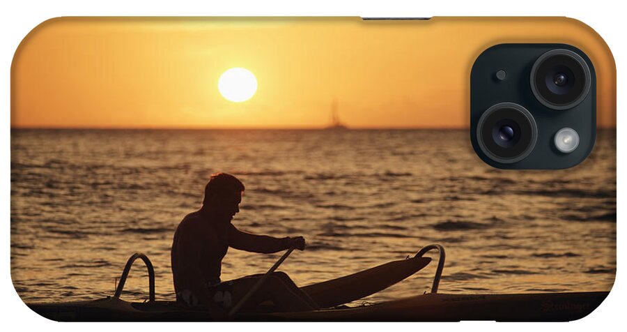Afternoon iPhone Case featuring the photograph One Man Canoe by Sri Maiava Rusden - Printscapes