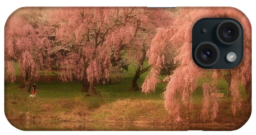 Cherry Blossom Trees iPhone Case featuring the photograph One Spring Day - Holmdel Park by Angie Tirado