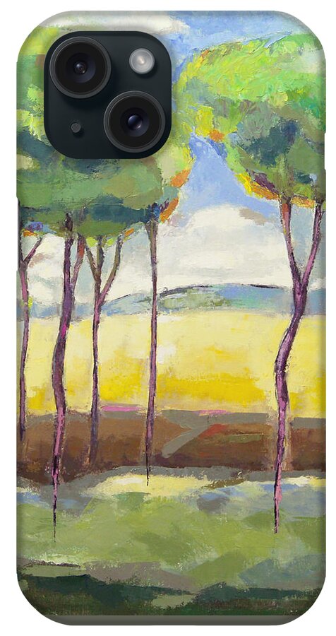 Landscape iPhone Case featuring the painting One Sunny Day by Becky Kim