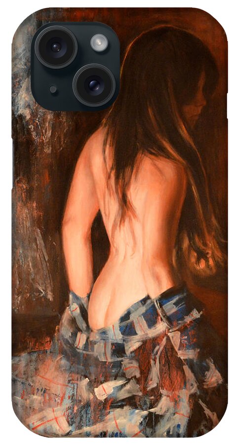 Nude iPhone Case featuring the painting Onirico by Escha Van den bogerd