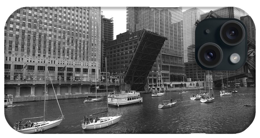 Mercahndise Marat iPhone Case featuring the photograph Open bridges in Chicago by Sven Brogren