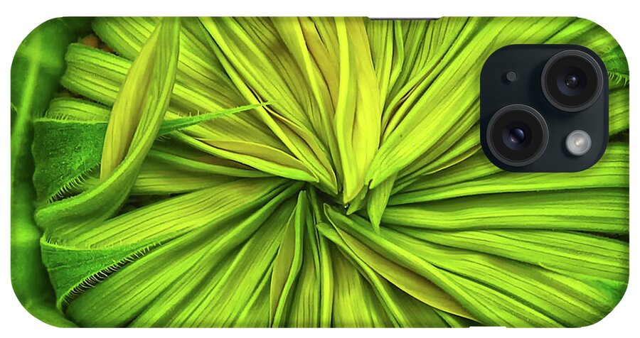 Sunflower iPhone Case featuring the photograph Opening soon by Tatiana Travelways