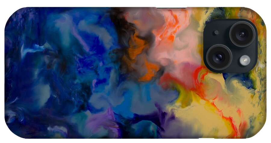 Derek Kaplan Art iPhone Case featuring the painting Opt.24.17 Untitled. From the 'Aladdin' Series by Derek Kaplan