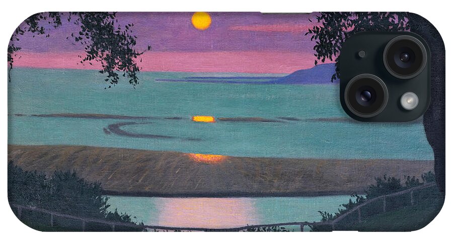 Felix Vallotton iPhone Case featuring the painting Orange and Violet Sky by Felix Vallotton