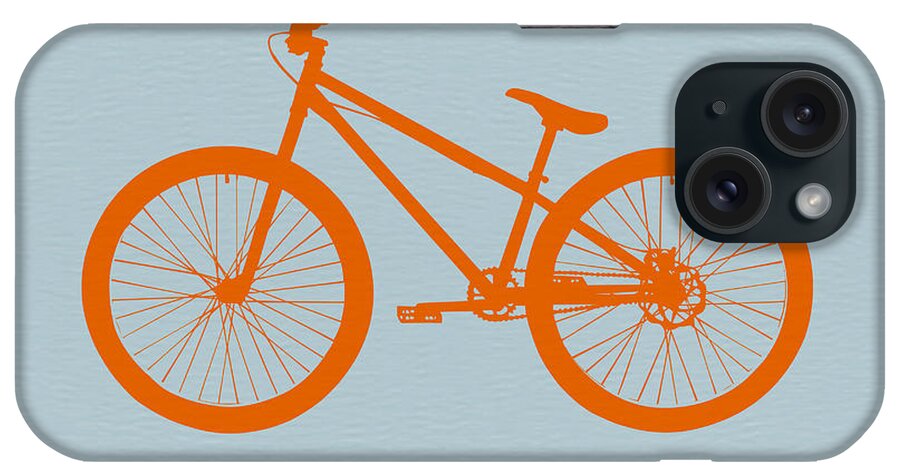 Bicycle iPhone Case featuring the digital art Orange Bicycle by Naxart Studio