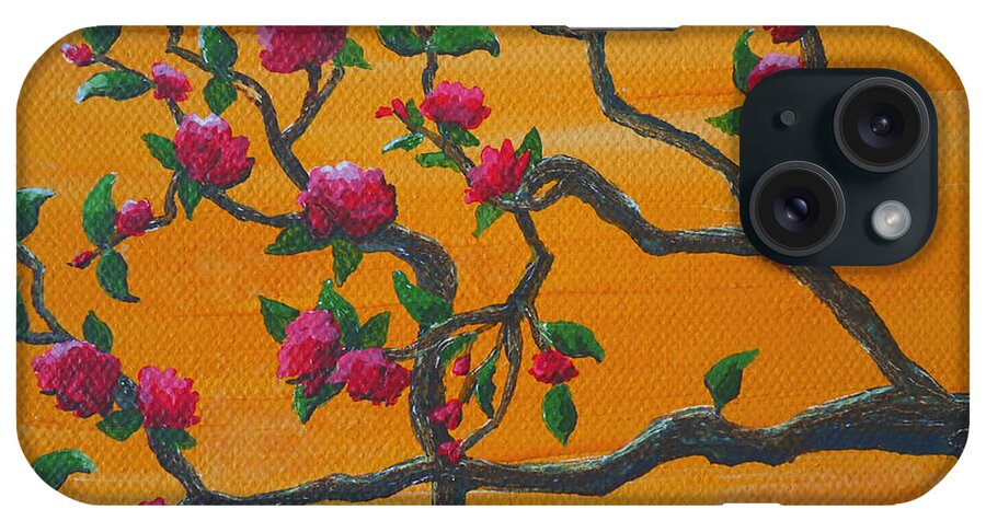 Orange iPhone Case featuring the painting Orange Branch by Julia Underwood