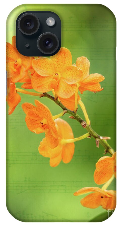 Flower iPhone Case featuring the photograph Orange Orchid Melody by Sabrina L Ryan
