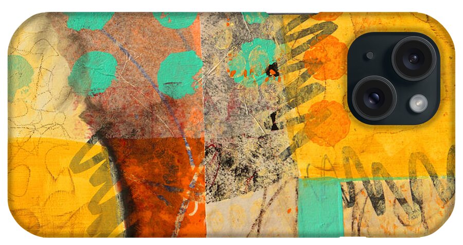 Orange iPhone Case featuring the painting Orange Splatter 2 by Nancy Merkle